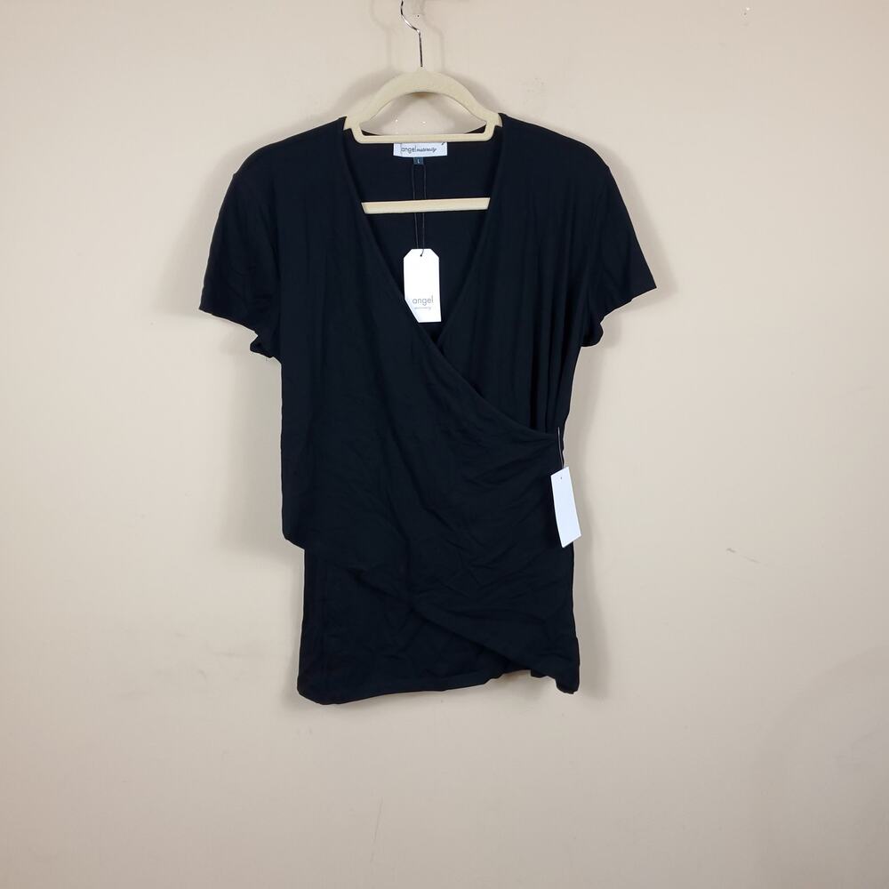 Angel Maternity Black Tee Women's Size L